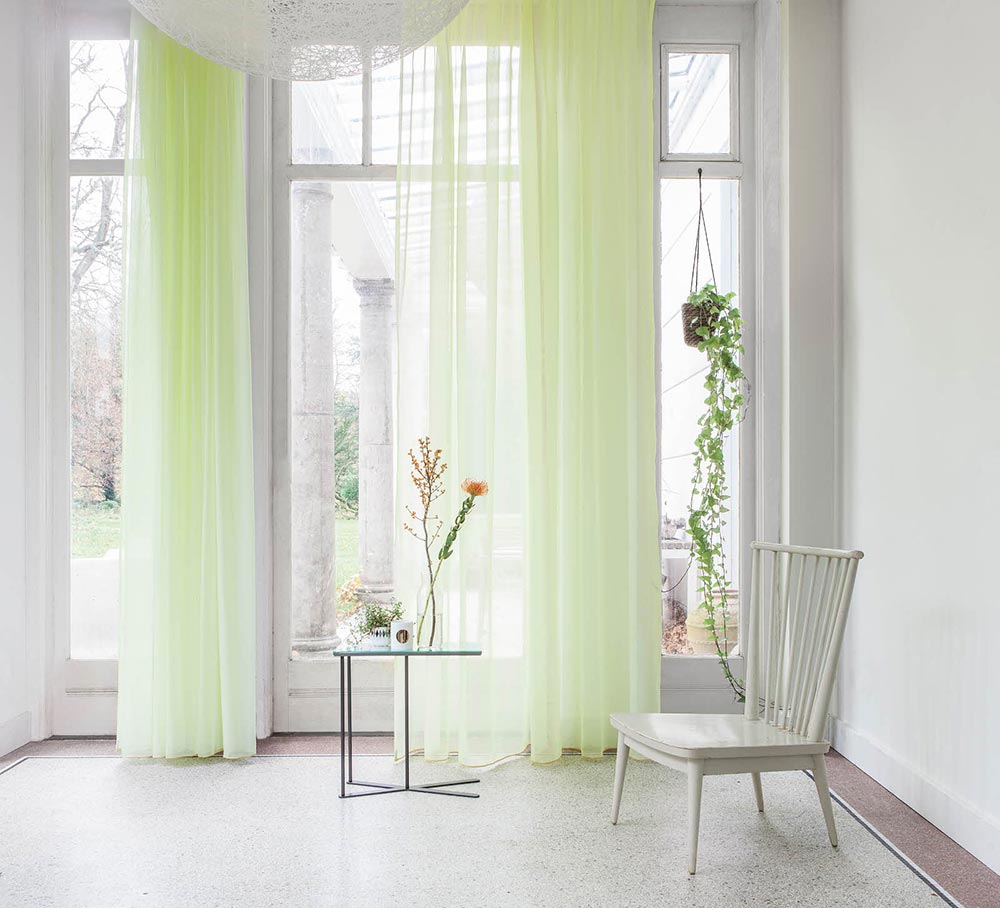 white background room with curtains